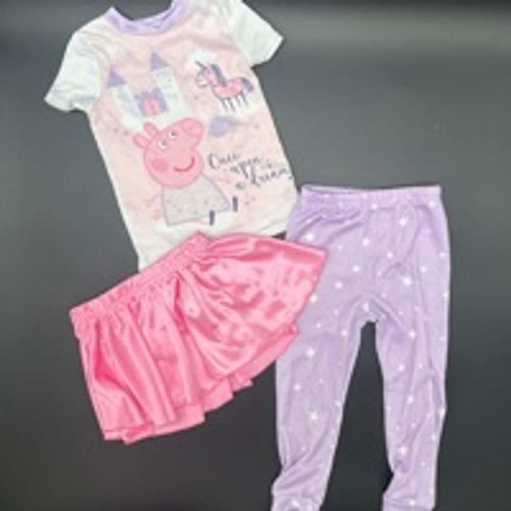Girls Peppa Pig Pajama Set Size 2T Pink & Purple